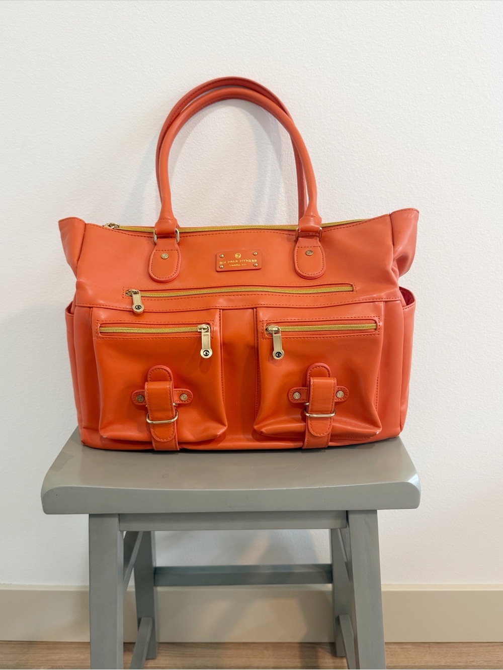 Six Pack Fitness Renee Meal Management Tote Travel Fit Insulated Orange Pockets